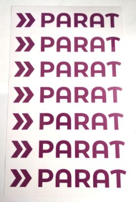 Bogen mit 7 Sticker mit PARAT-Logo