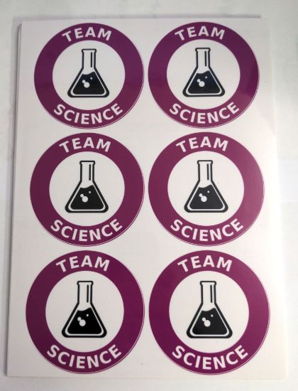 Bogen mit 6 Sticker Team Science